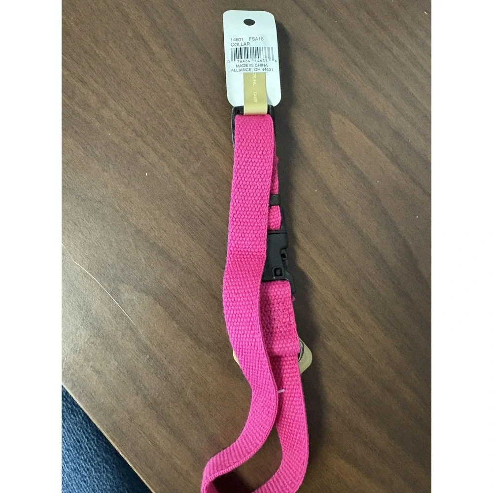 Coastal New Earth Dog Collar S/M 12-18in Adjustable Pink‎ Soy Fiber Eco Pet
